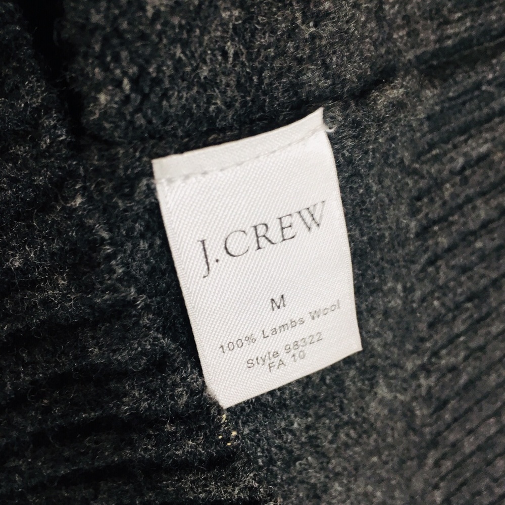 J. CREW 1/4 Zip Lambs Wool Pullover Sweater MEDIUM - Picture 3 of 4